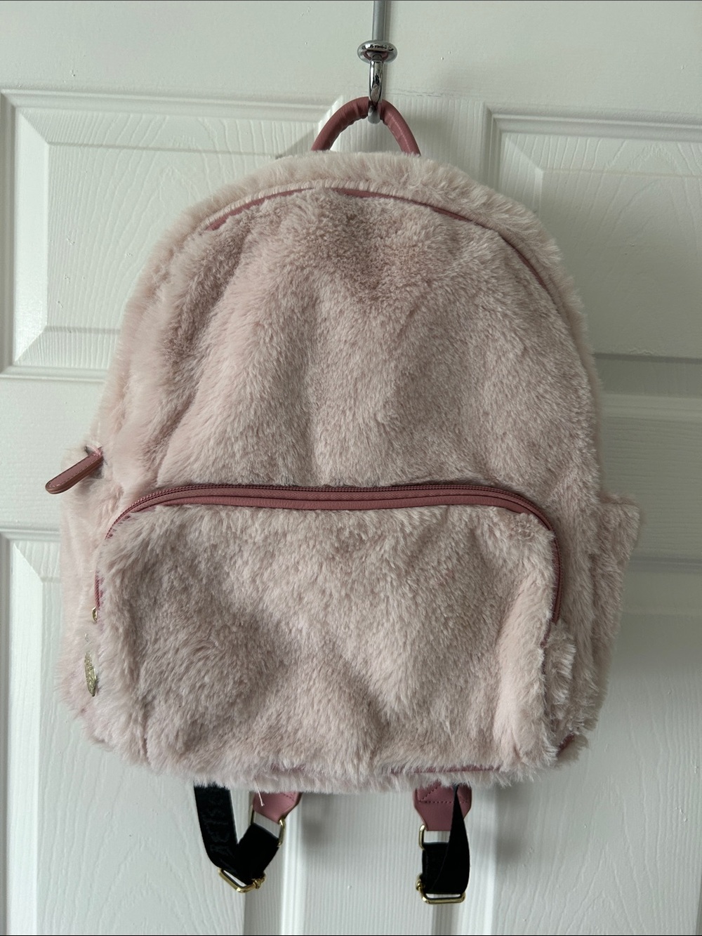 Betsey Johnson Blush Pink Faux Fur Backpack - Picture 1 of 3